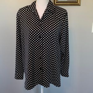 Impressions Career Wear Blouse Black & white  Size M